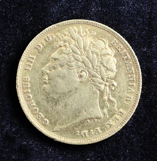 A George IV gold sovereign, 1822